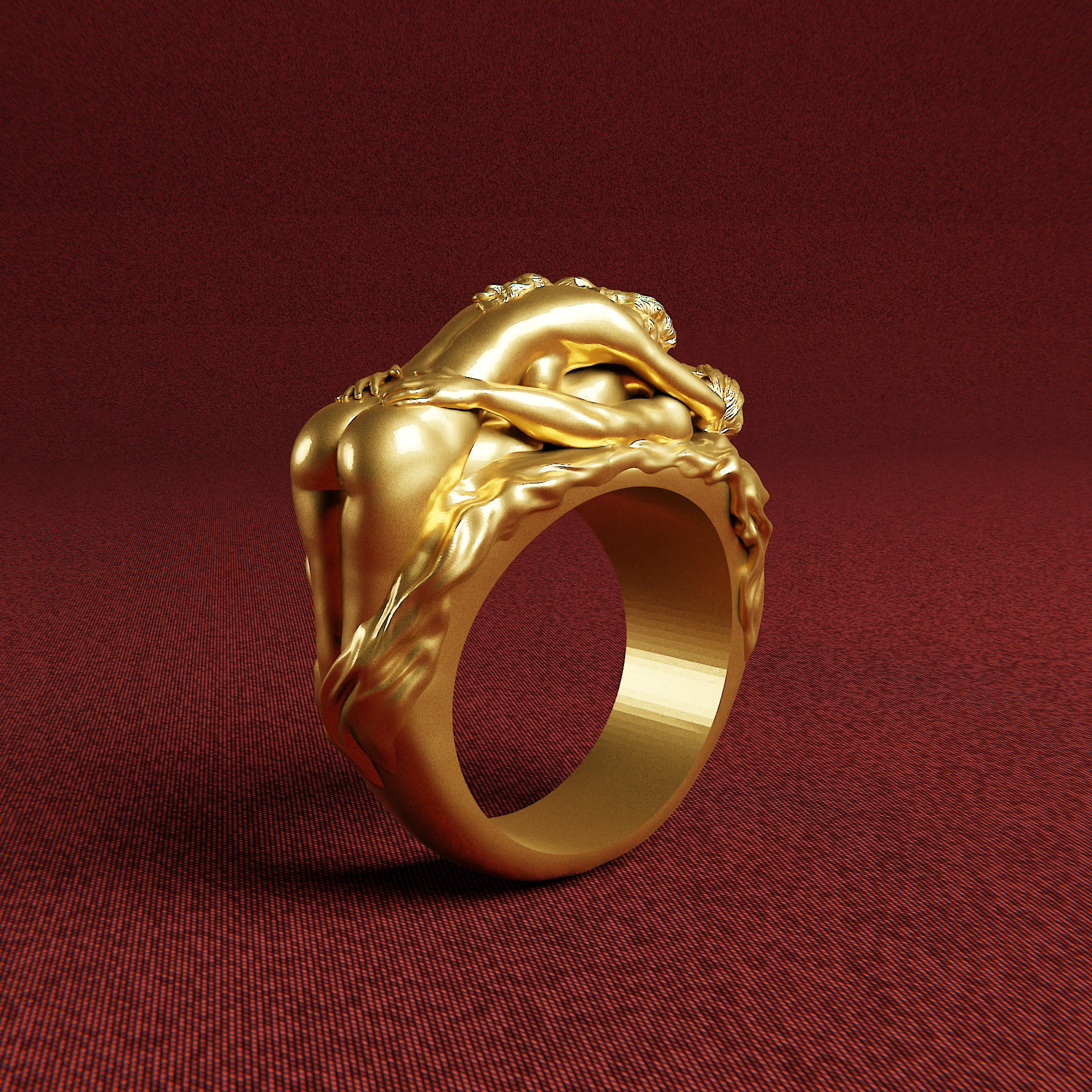 Sexual Ring - Erotic Ring- Lovers Ring 3D print model_1
