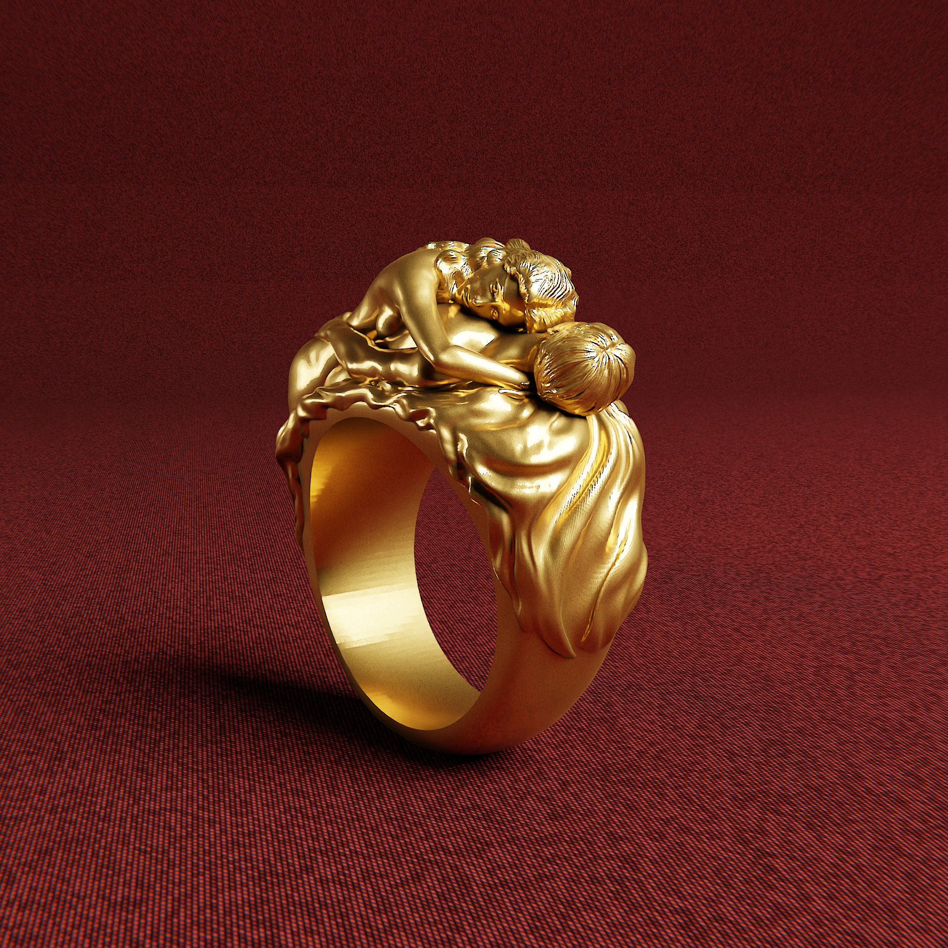 Sexual Ring - Erotic Ring- Lovers Ring 3D print model_7