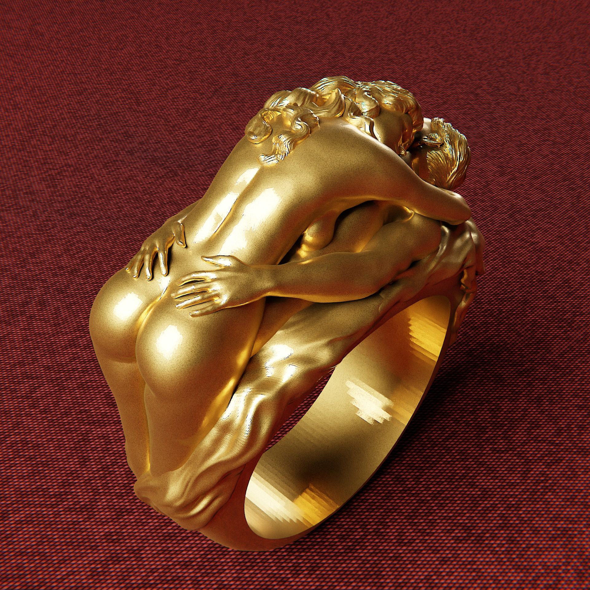 Sexual Ring - Erotic Ring- Lovers Ring 3D print model_8