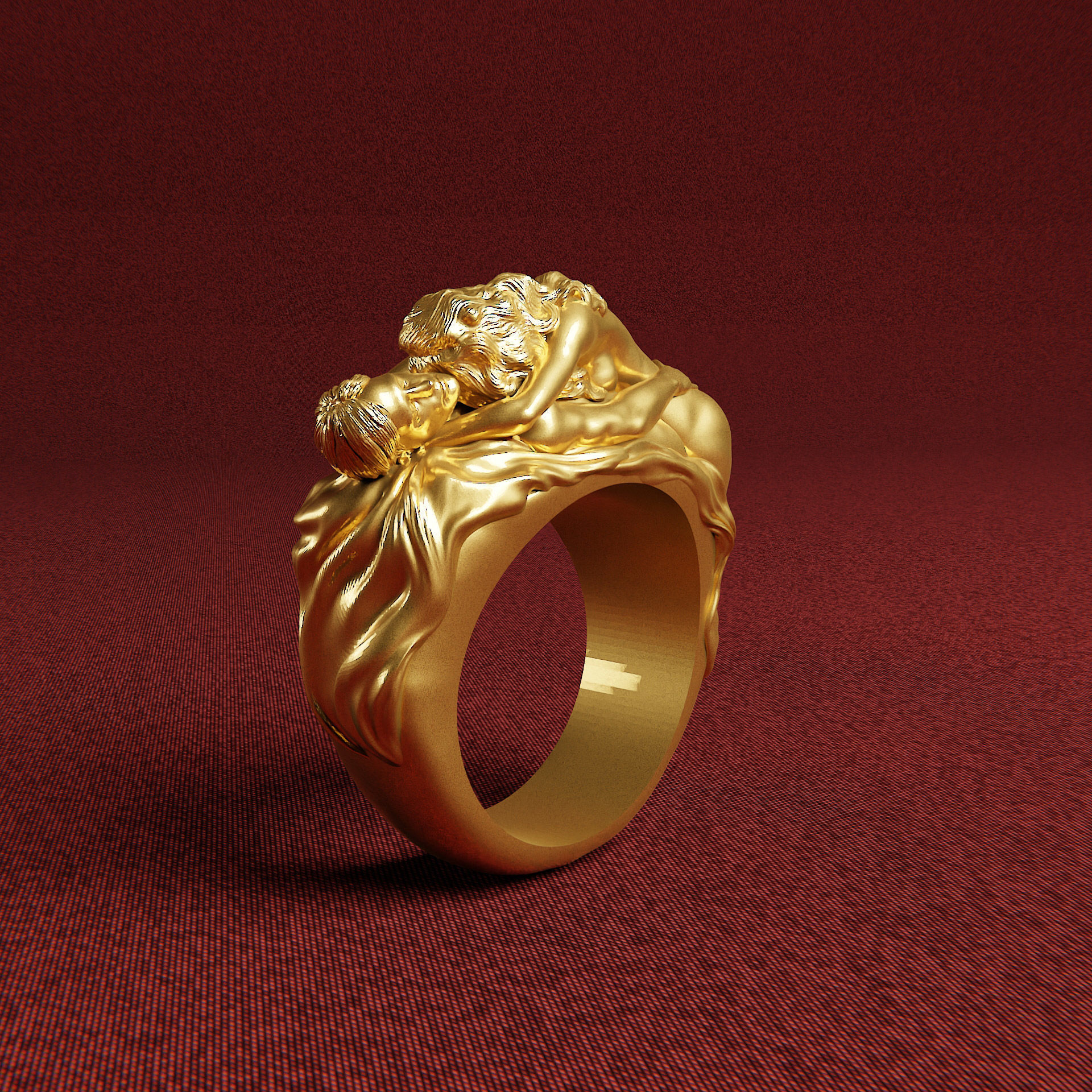 Sexual Ring - Erotic Ring- Lovers Ring 3D print model_5