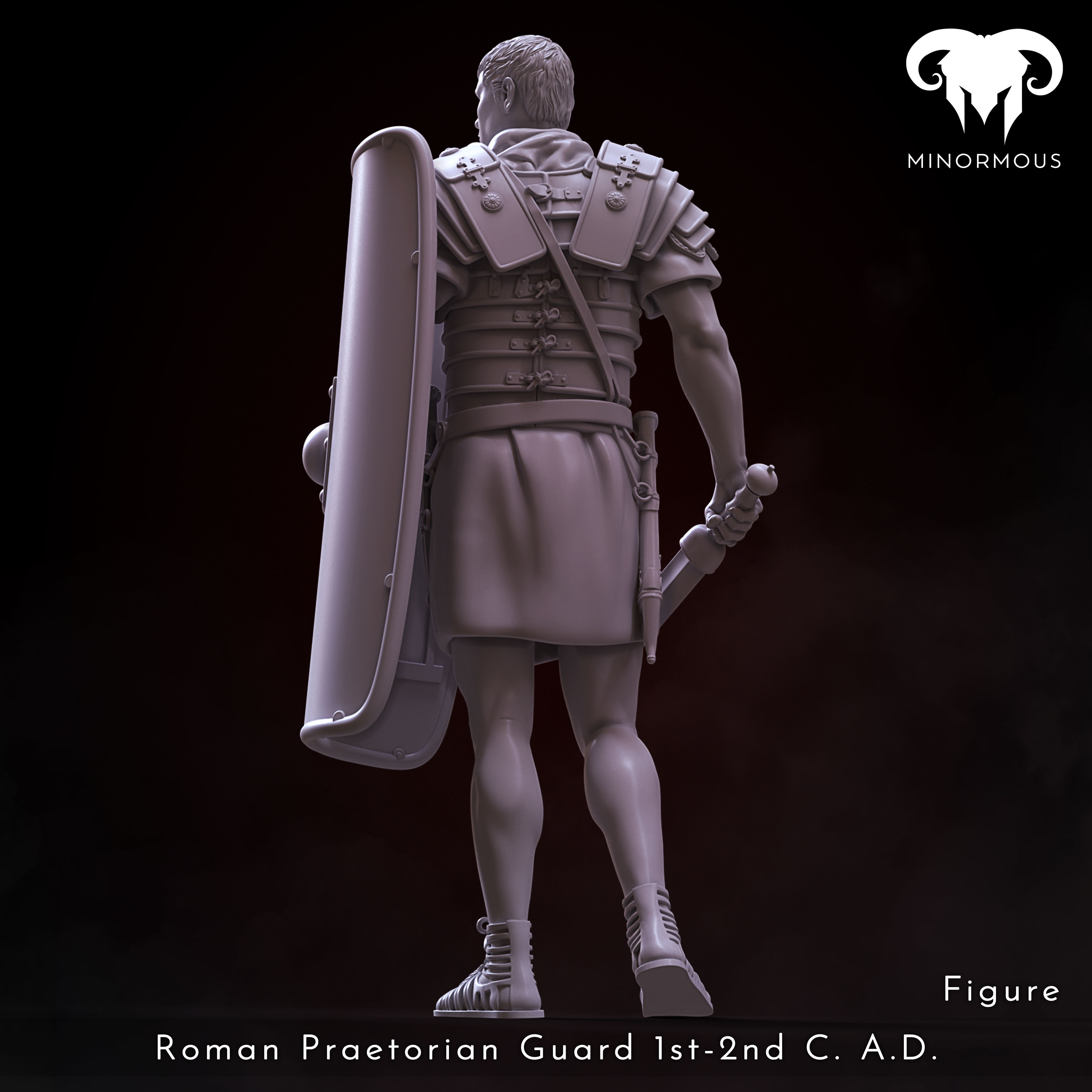 Figure - Roman Praetorian Guard 1st-2nd CAD ready for the games 3D print model_10