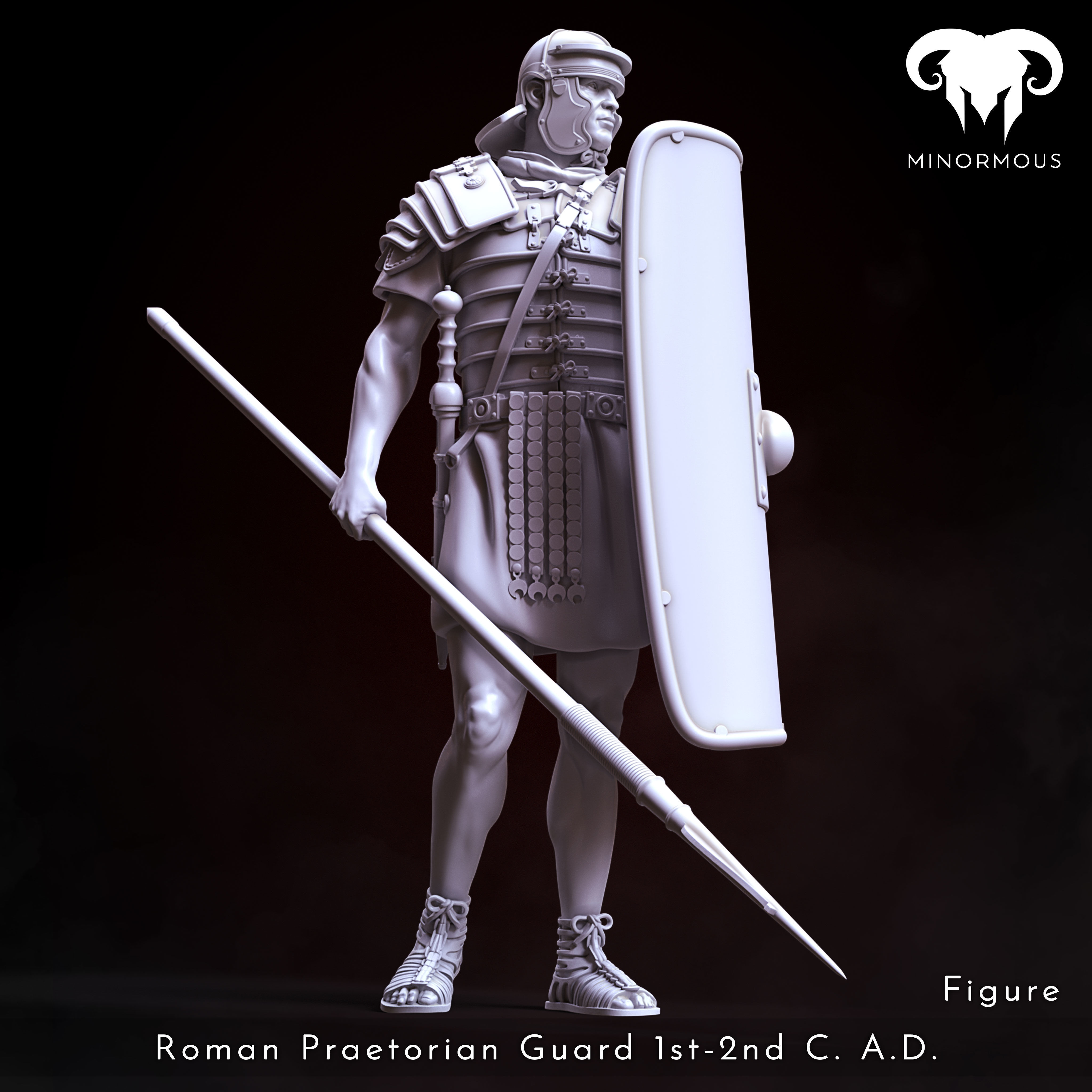 Figure - Roman Praetorian Guard 1st-2nd CAD ready for the games 3D print model_7