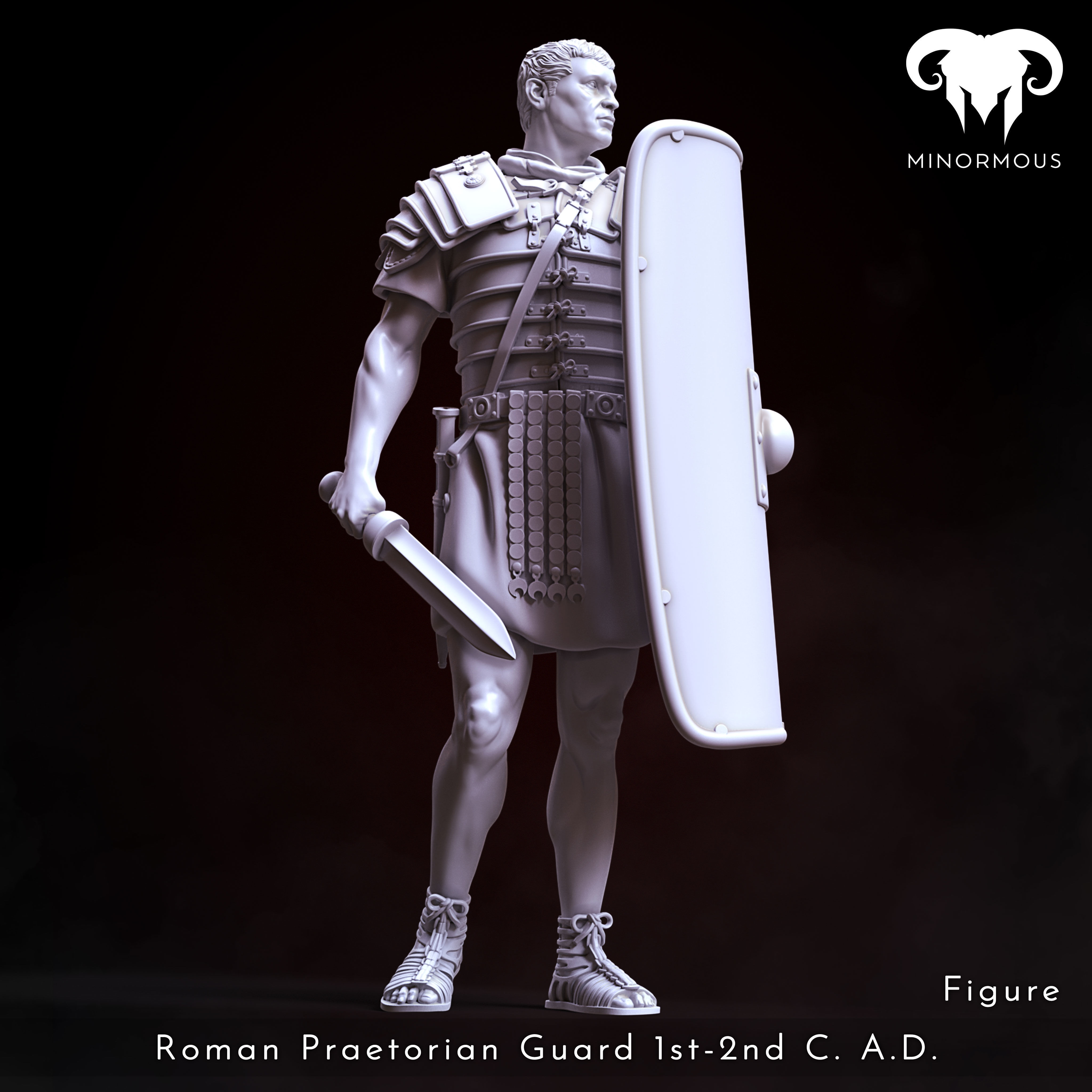 Figure - Roman Praetorian Guard 1st-2nd CAD ready for the games 3D print model_9
