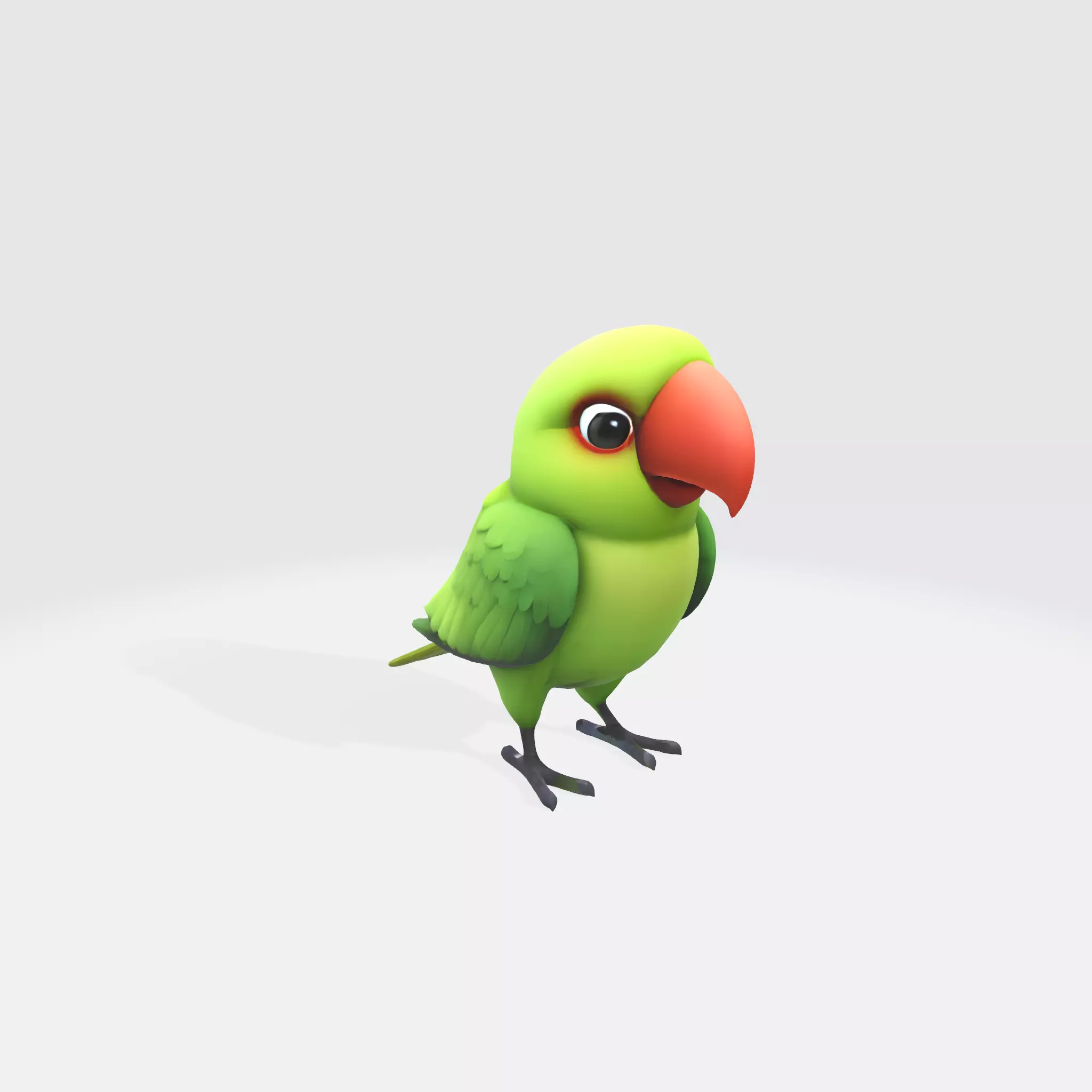 Adorable Parakeet 3D model_0