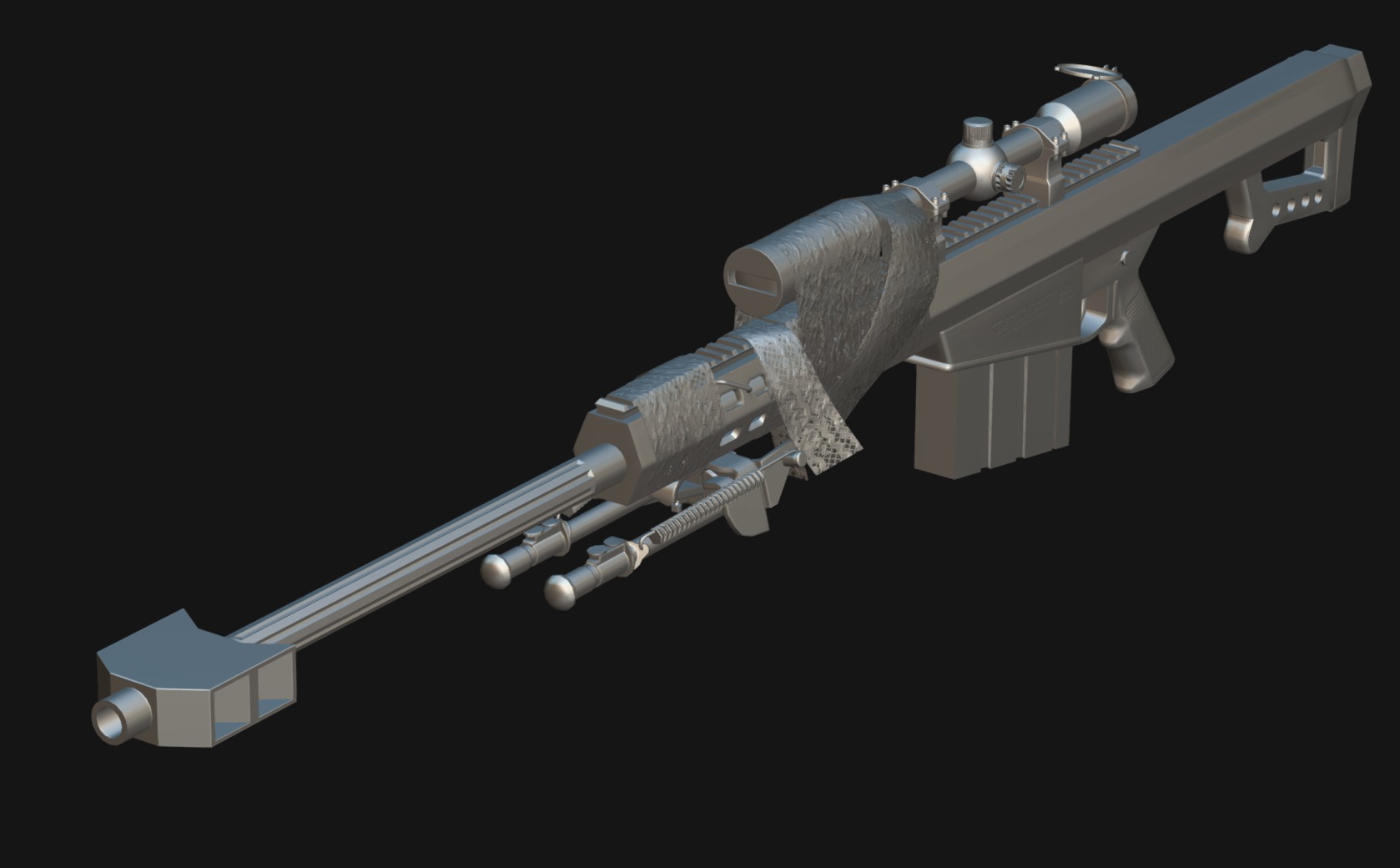 Barrett M82 Free low-poly 3D model_6