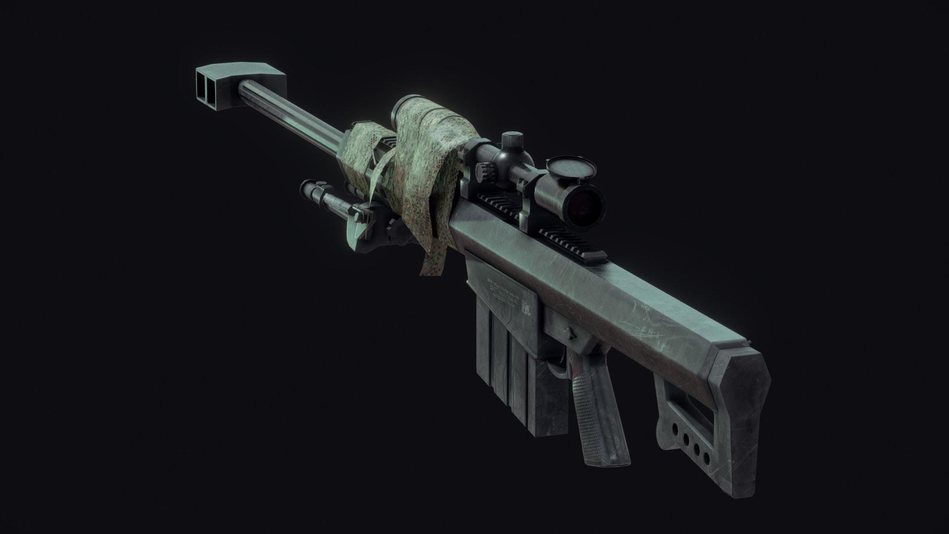 Barrett M82 Free low-poly 3D model_4