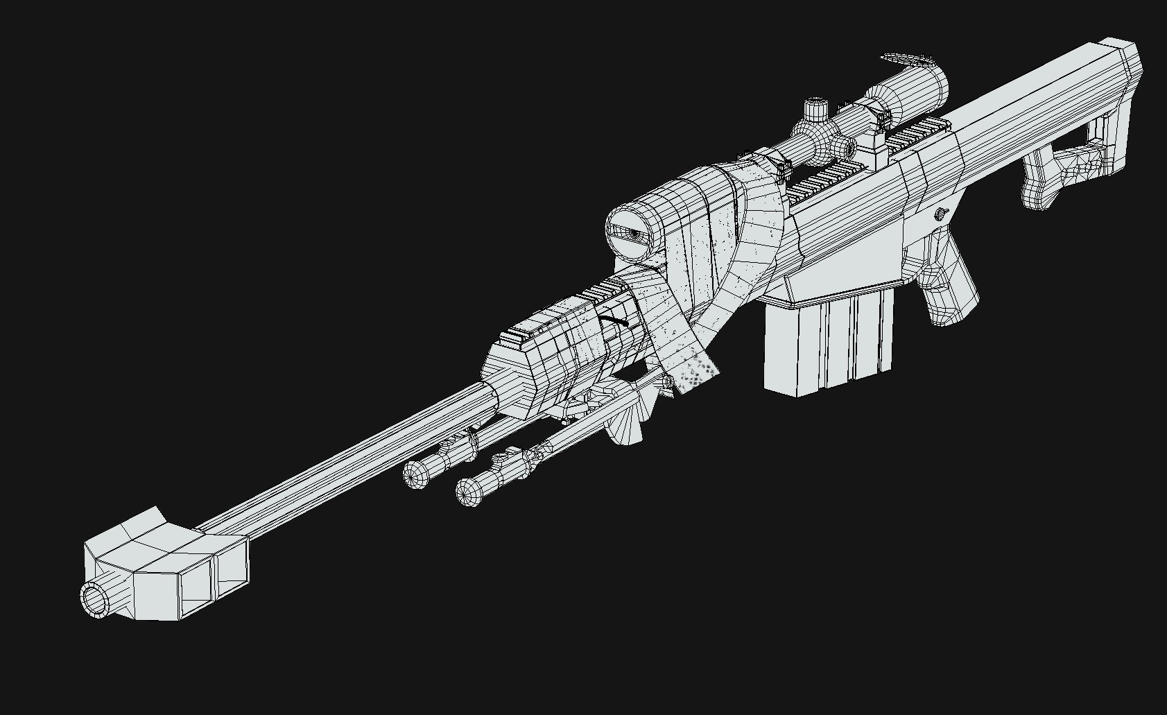 Barrett M82 Free low-poly 3D model_7