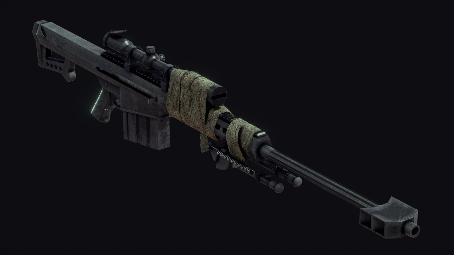 Barrett M82 Free low-poly 3D model_1