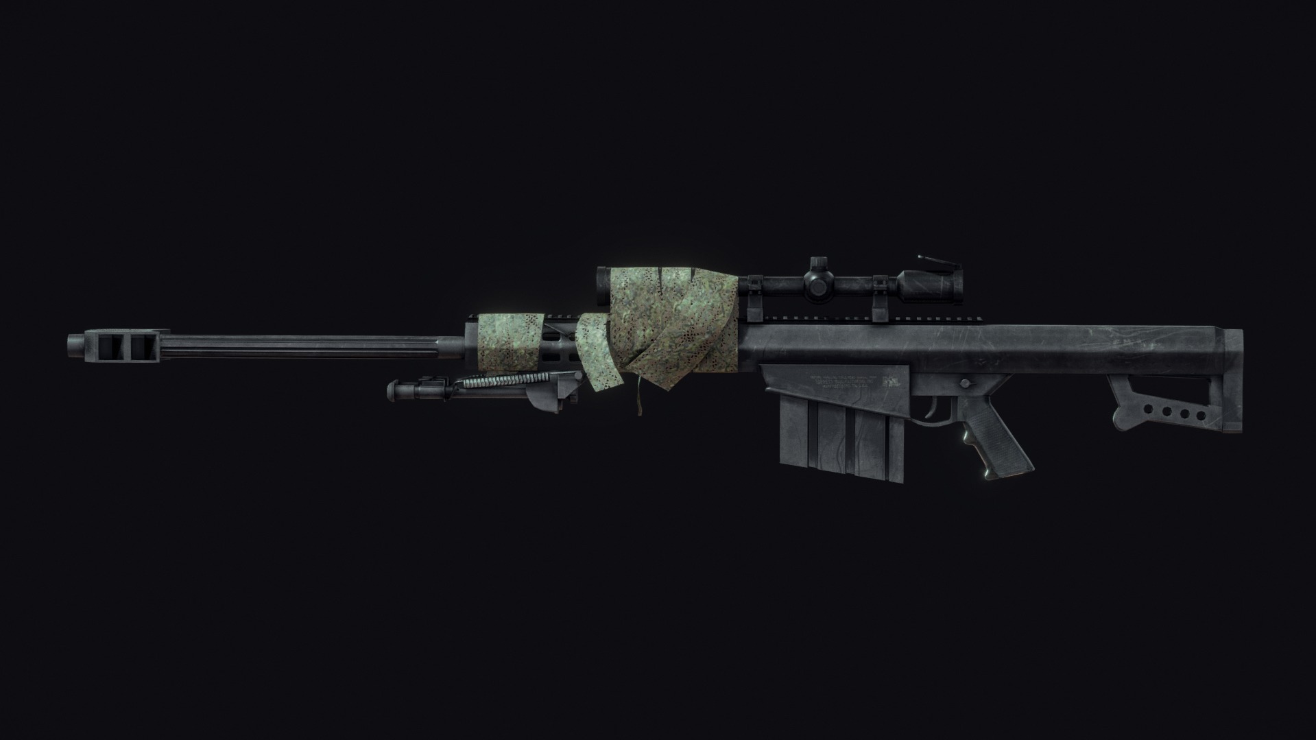 Barrett M82 Free low-poly 3D model_3