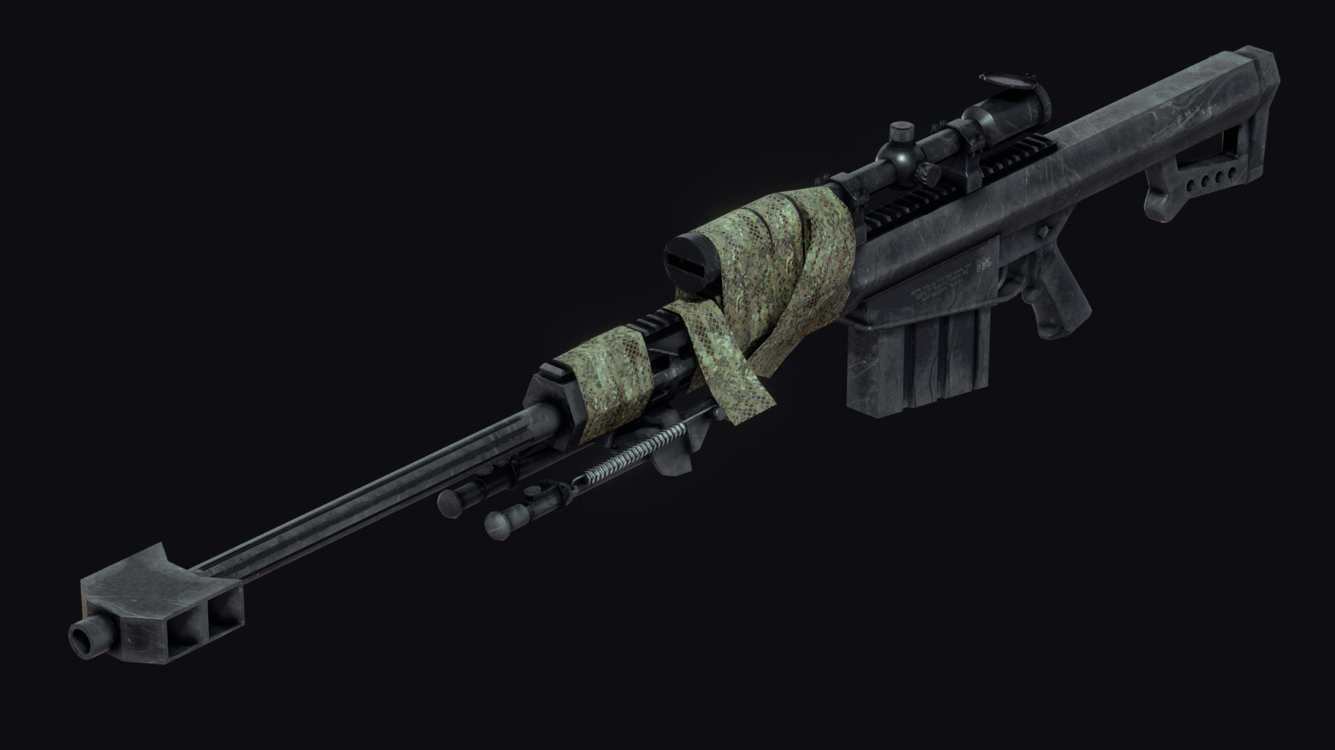 Barrett M82 Free low-poly 3D model_2