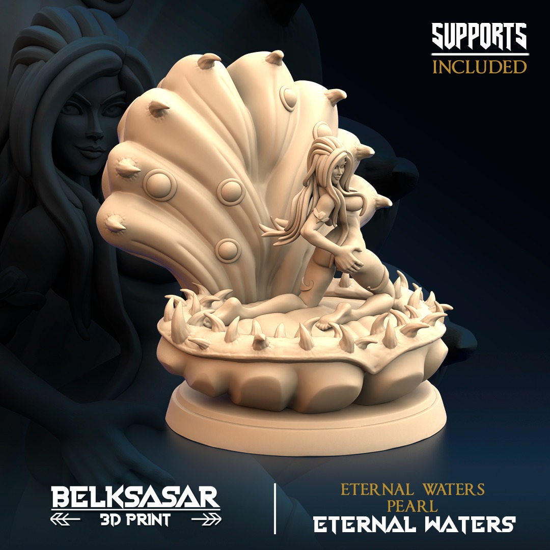 Eternal Waters Pearl Pin Up Nude and Normal 3D print model_5