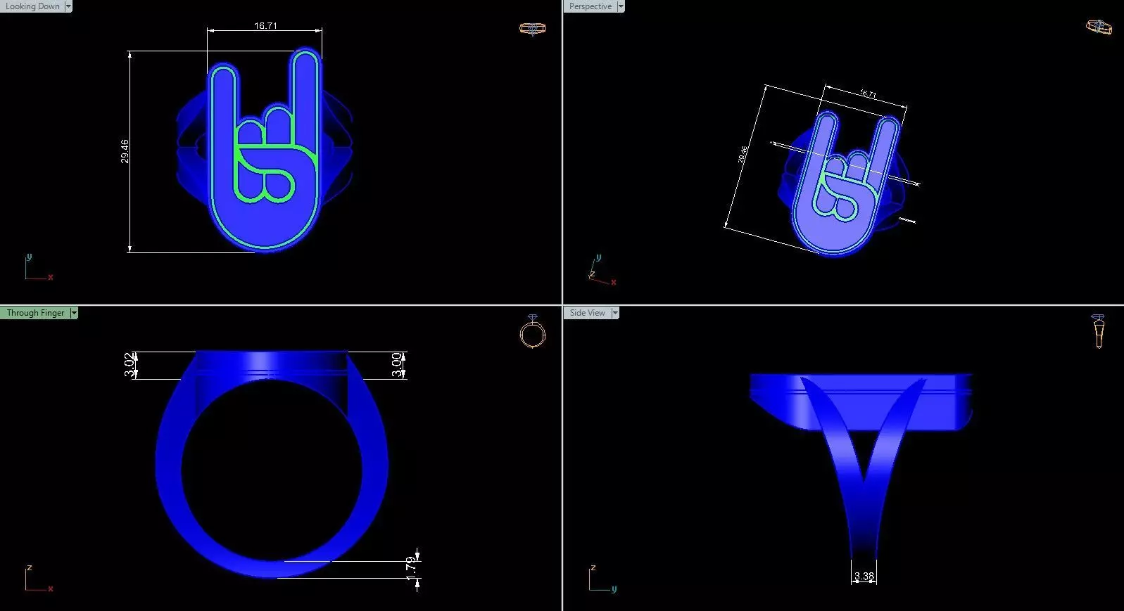 Rock ring 3D print model_0