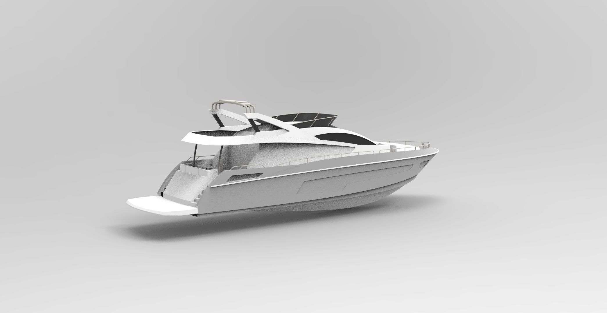 yacht 3D model_1