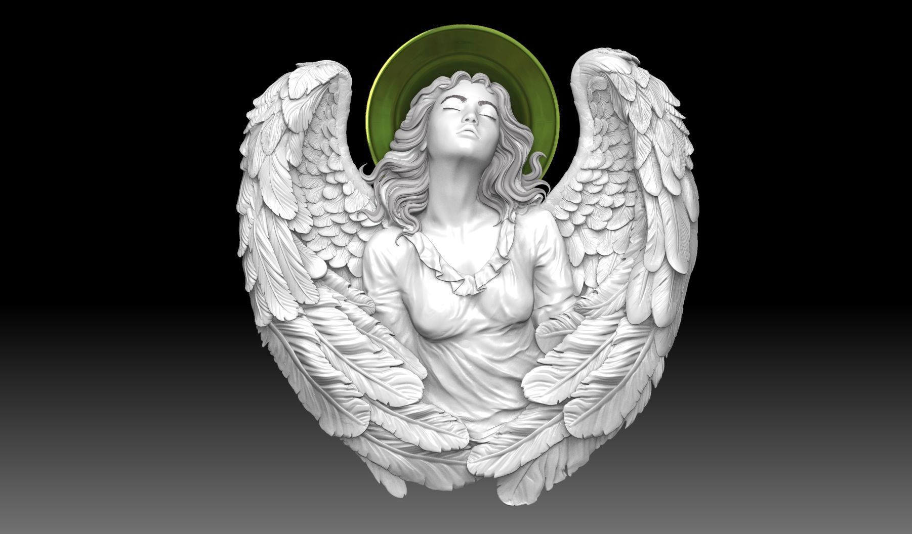 Cute angel girl statue cnc relief 3D print model 3D print model 3D print model_8
