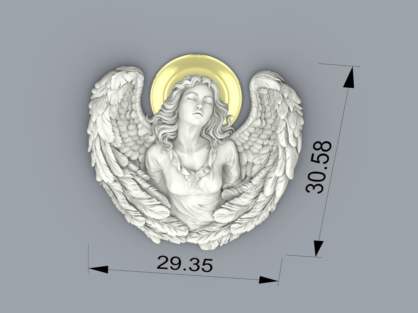 Cute angel girl statue cnc relief 3D print model 3D print model 3D print model_5