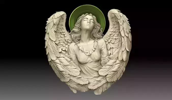Cute angel girl statue cnc relief 3D print model 3D print model