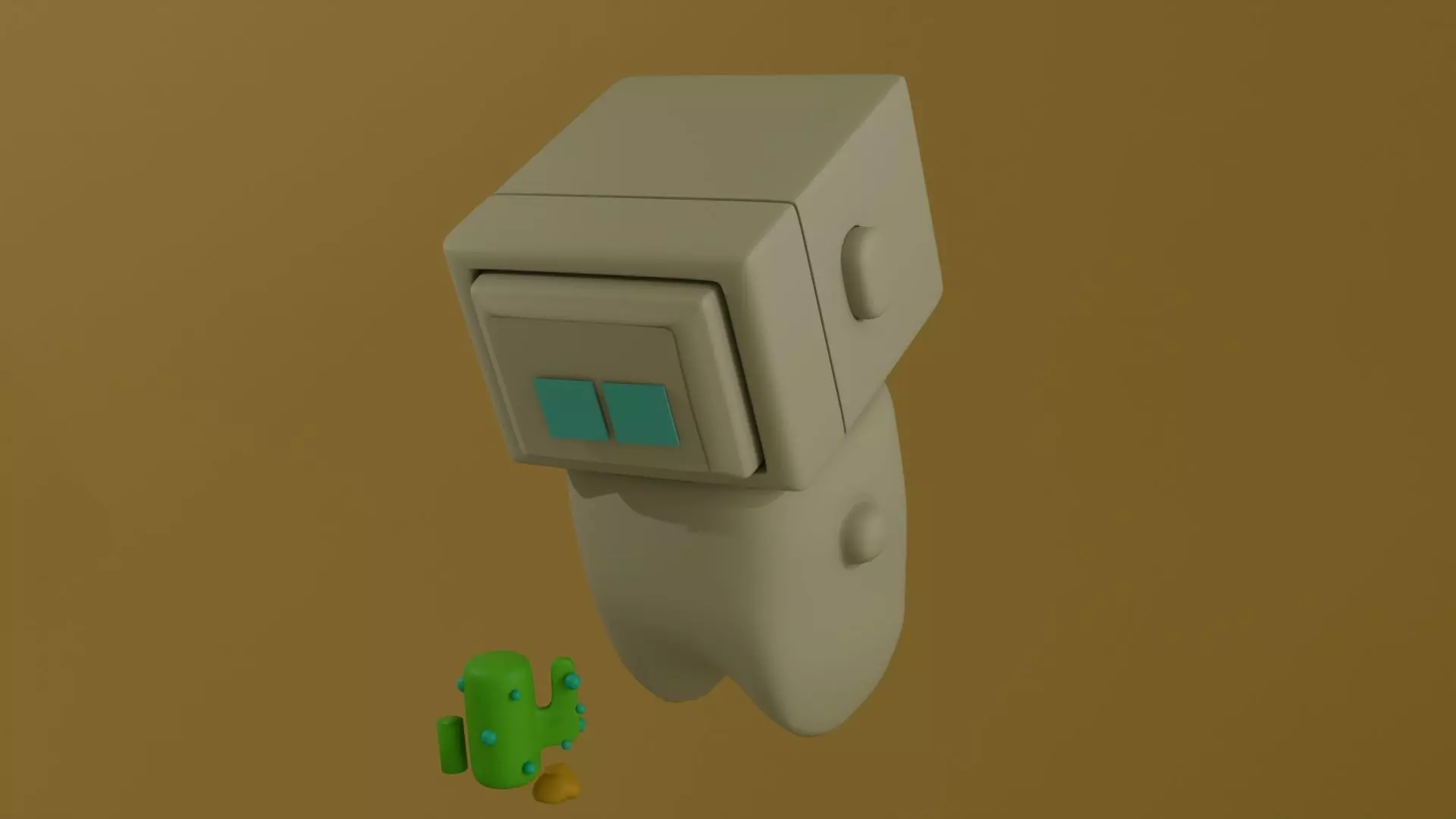Mini robotic character for download  3D model_0