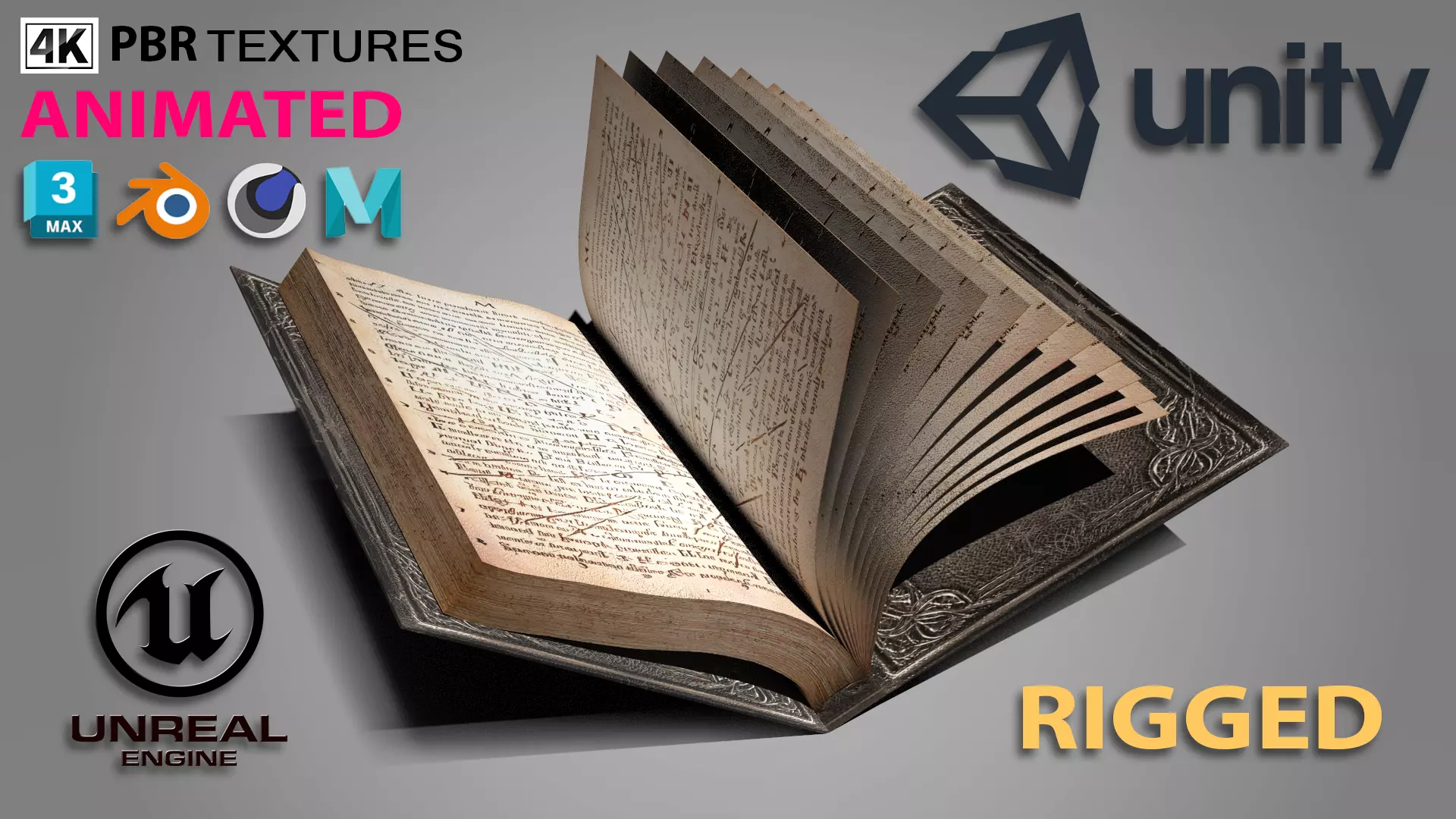 Animated Book 3D Low-poly 3D model_0