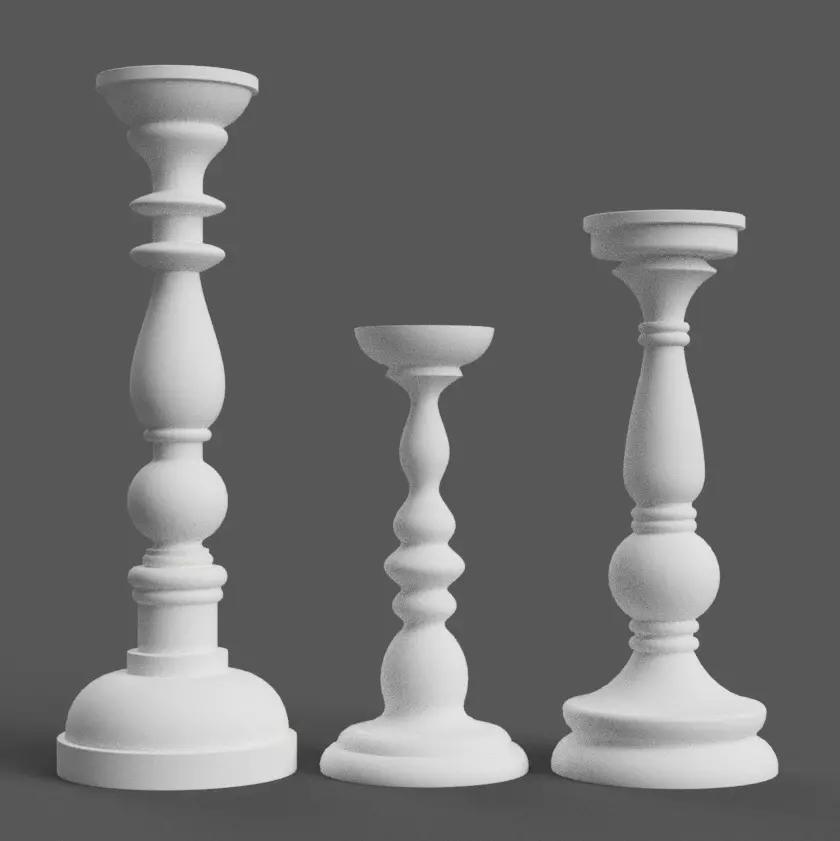 3 Size candle holder - baluster - table leg - furniture 3D print model_0