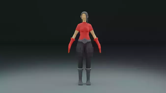 low poly game character