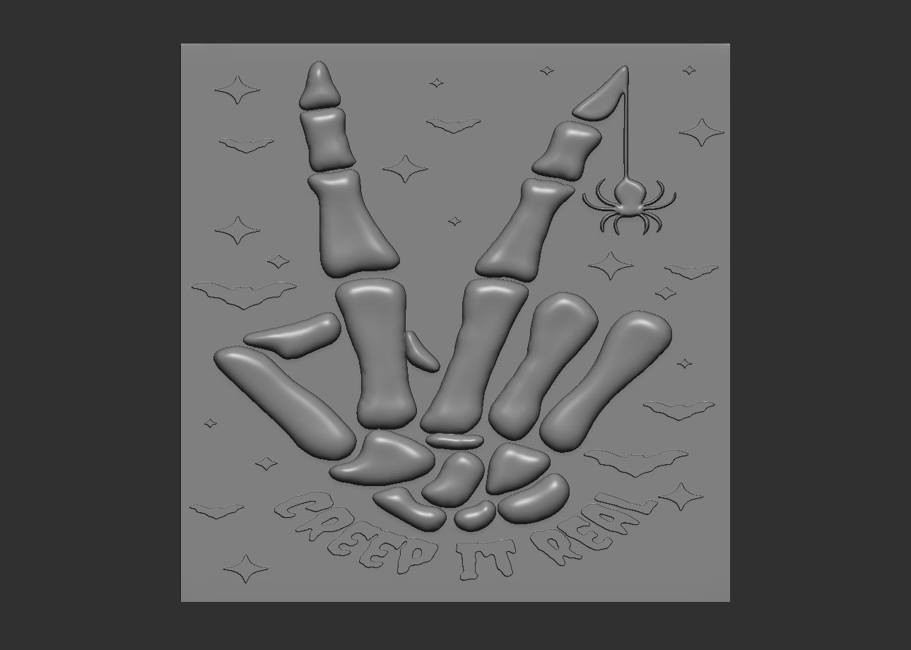 skull hand cnc 3D print model_8