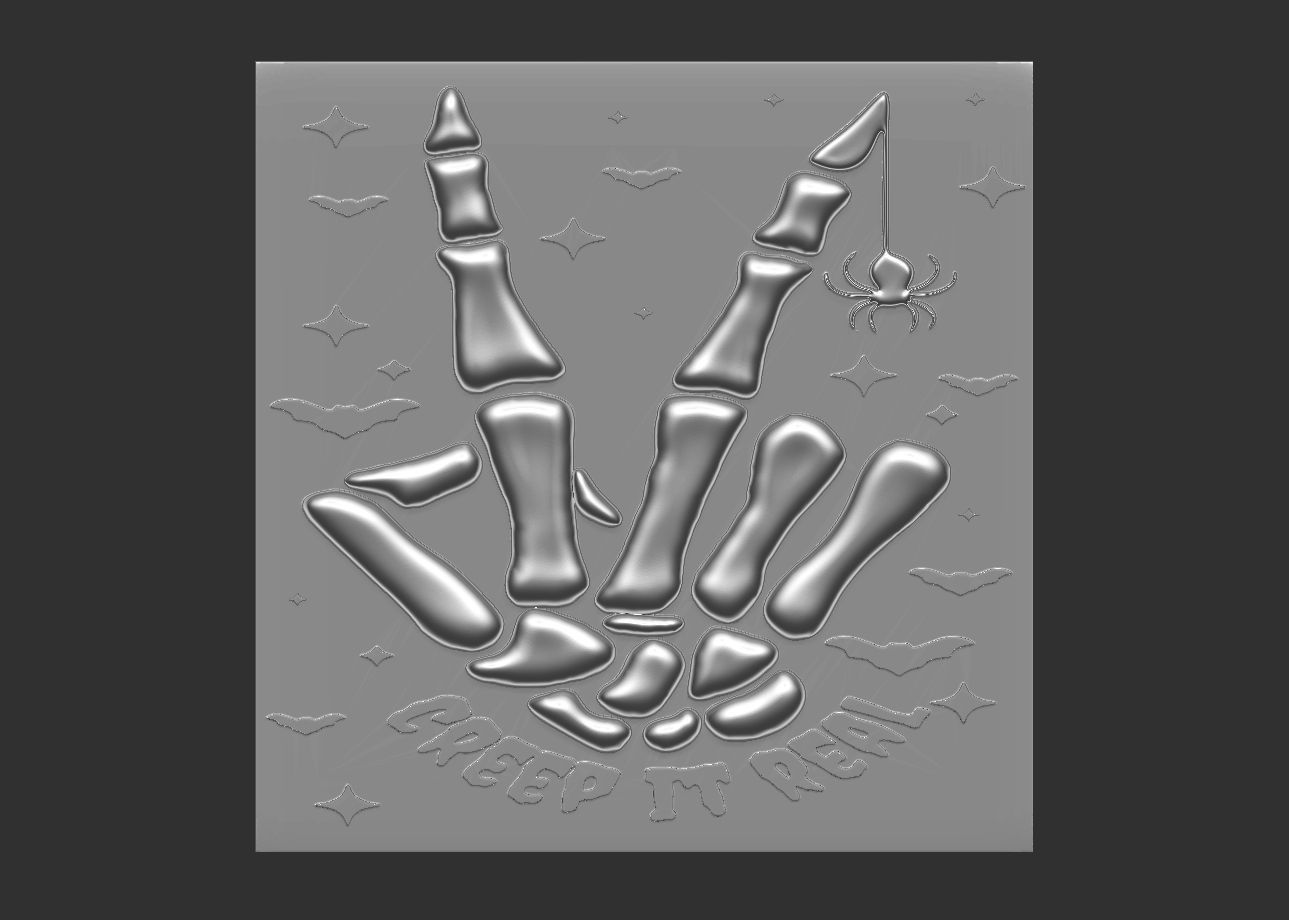 skull hand cnc 3D print model_2