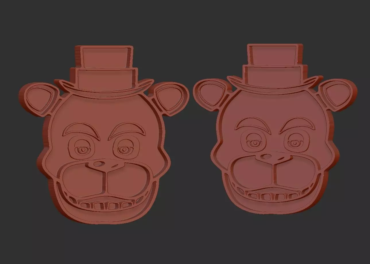 freddy fazbear cookie cutter 3D print model