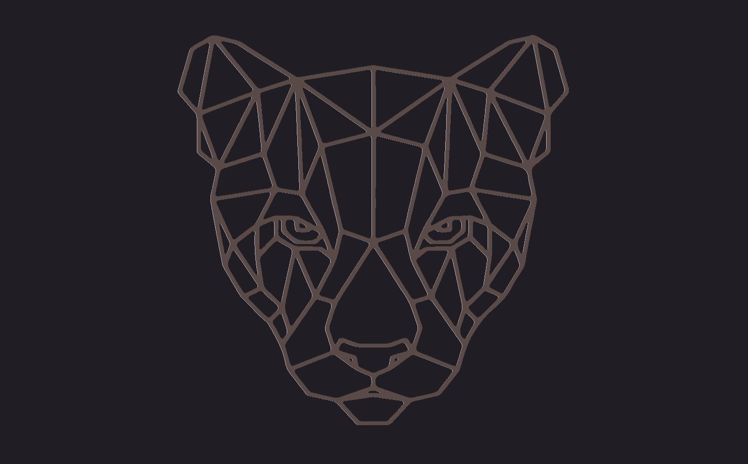 geomentric tiger  3D print model_11