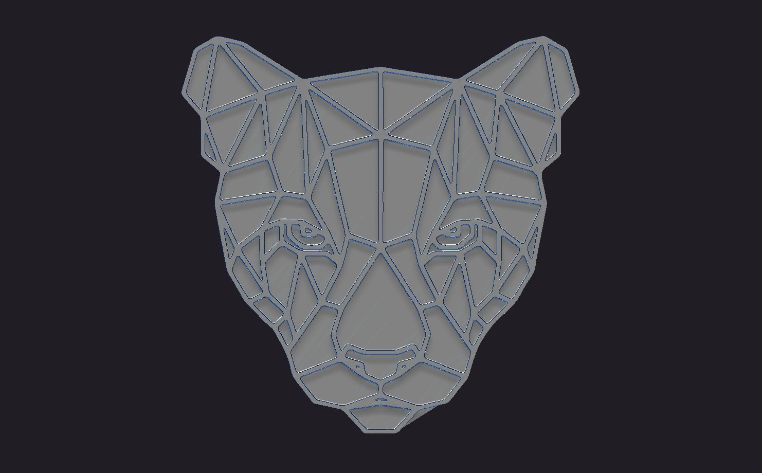 geomentric tiger  3D print model_2