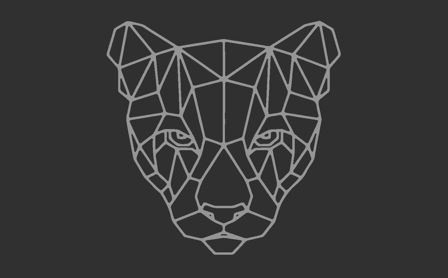 geomentric tiger  3D print model_1