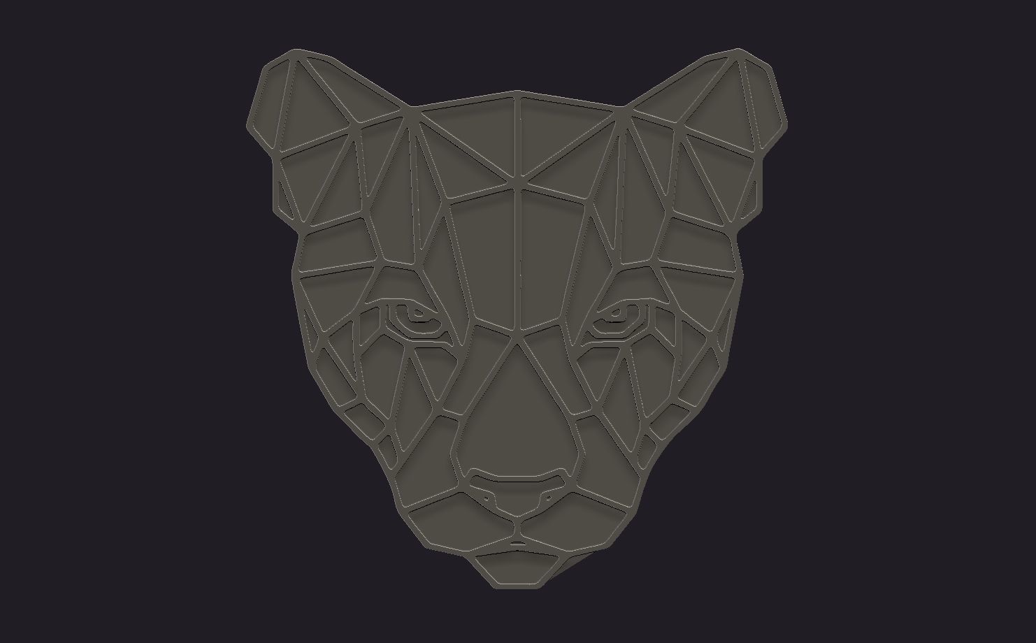 geomentric tiger  3D print model_6