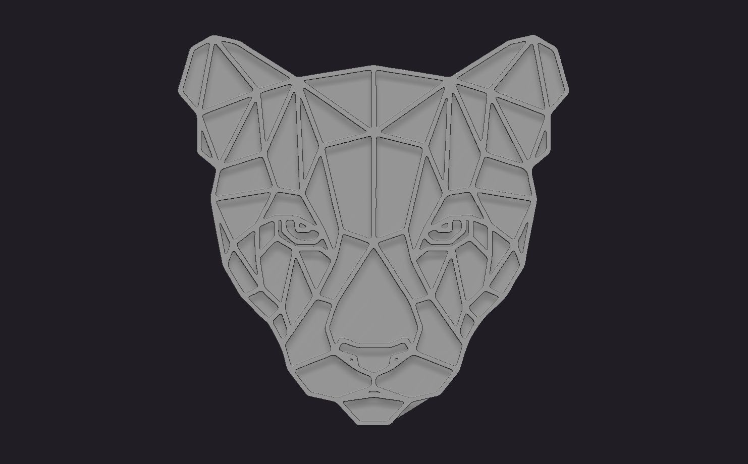 geomentric tiger  3D print model_9