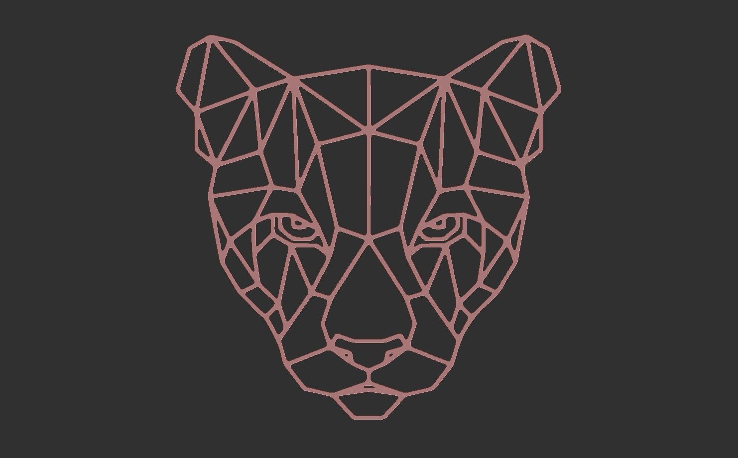 geomentric tiger  3D print model_4