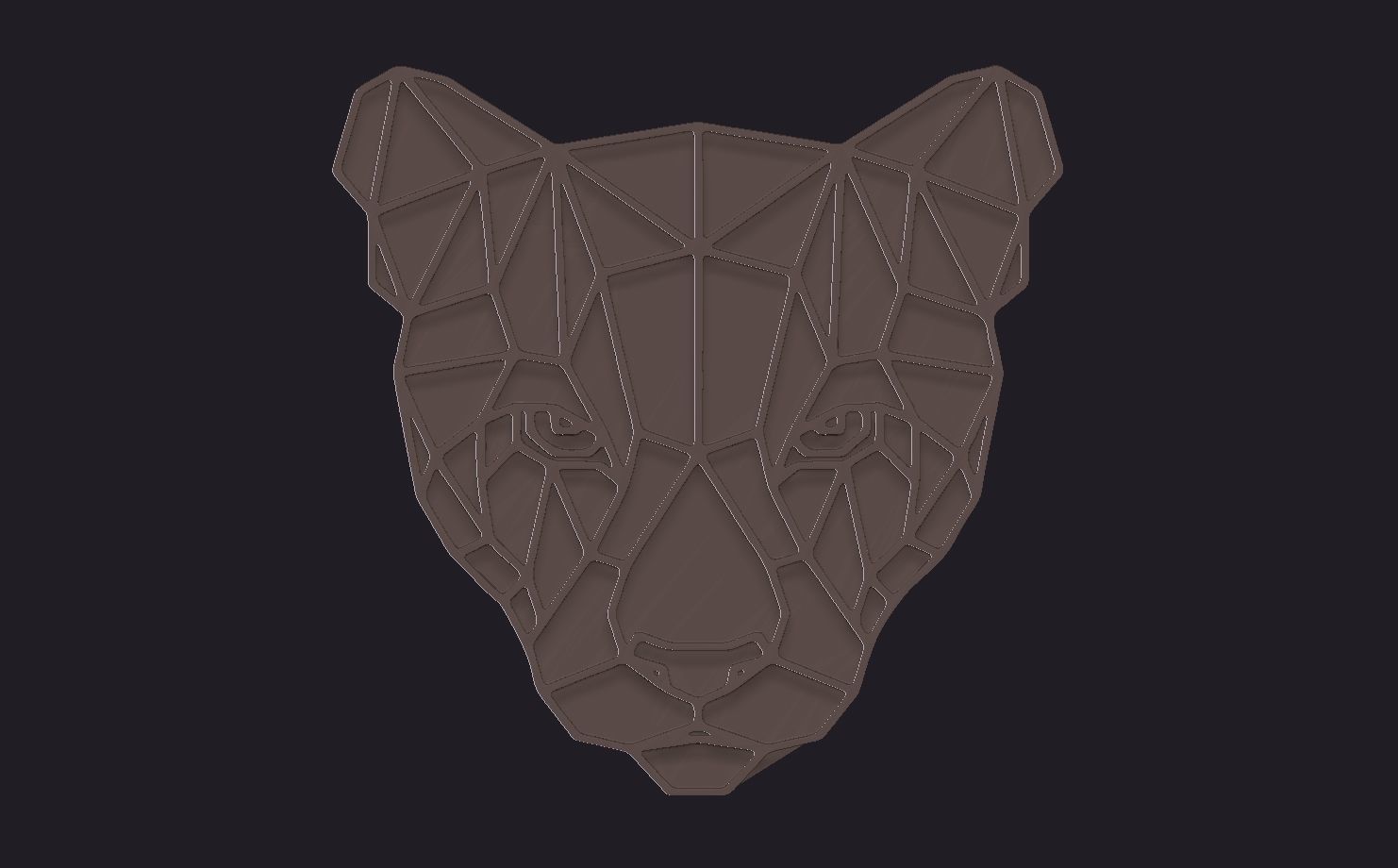 geomentric tiger  3D print model_10