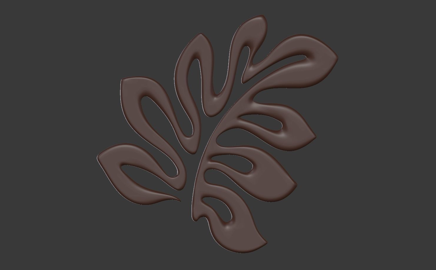 leaf pentant 3D print model_2