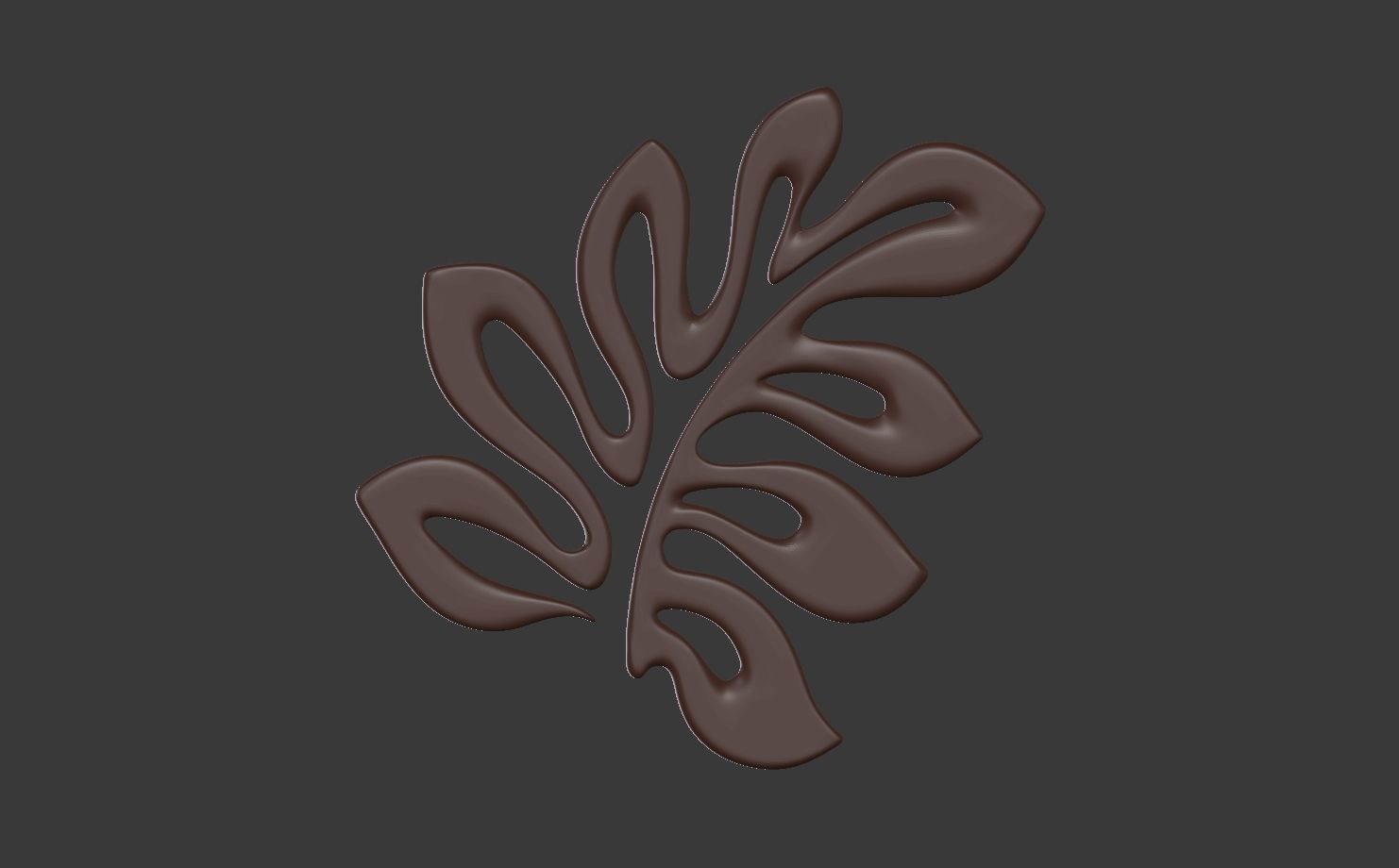 leaf pentant 3D print model_6