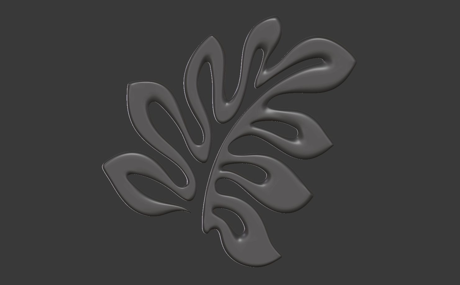 leaf pentant 3D print model_5