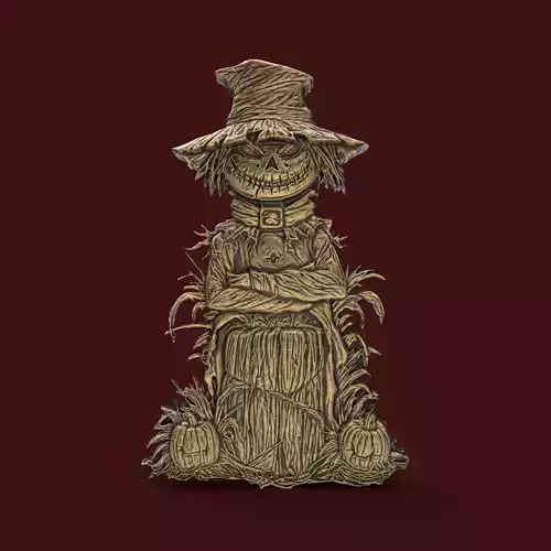 horror crowman with pumpkin 3D print model