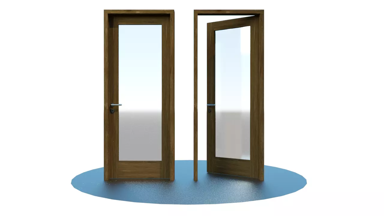 door with glass Free 3D model