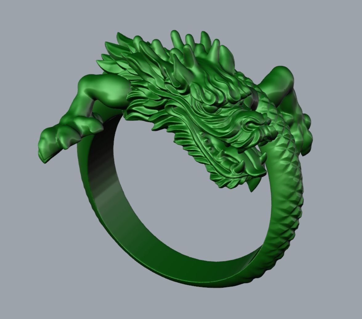Dragon sculpture 3DM STL OBJ model for 3D printing and CNC 3D print model_9