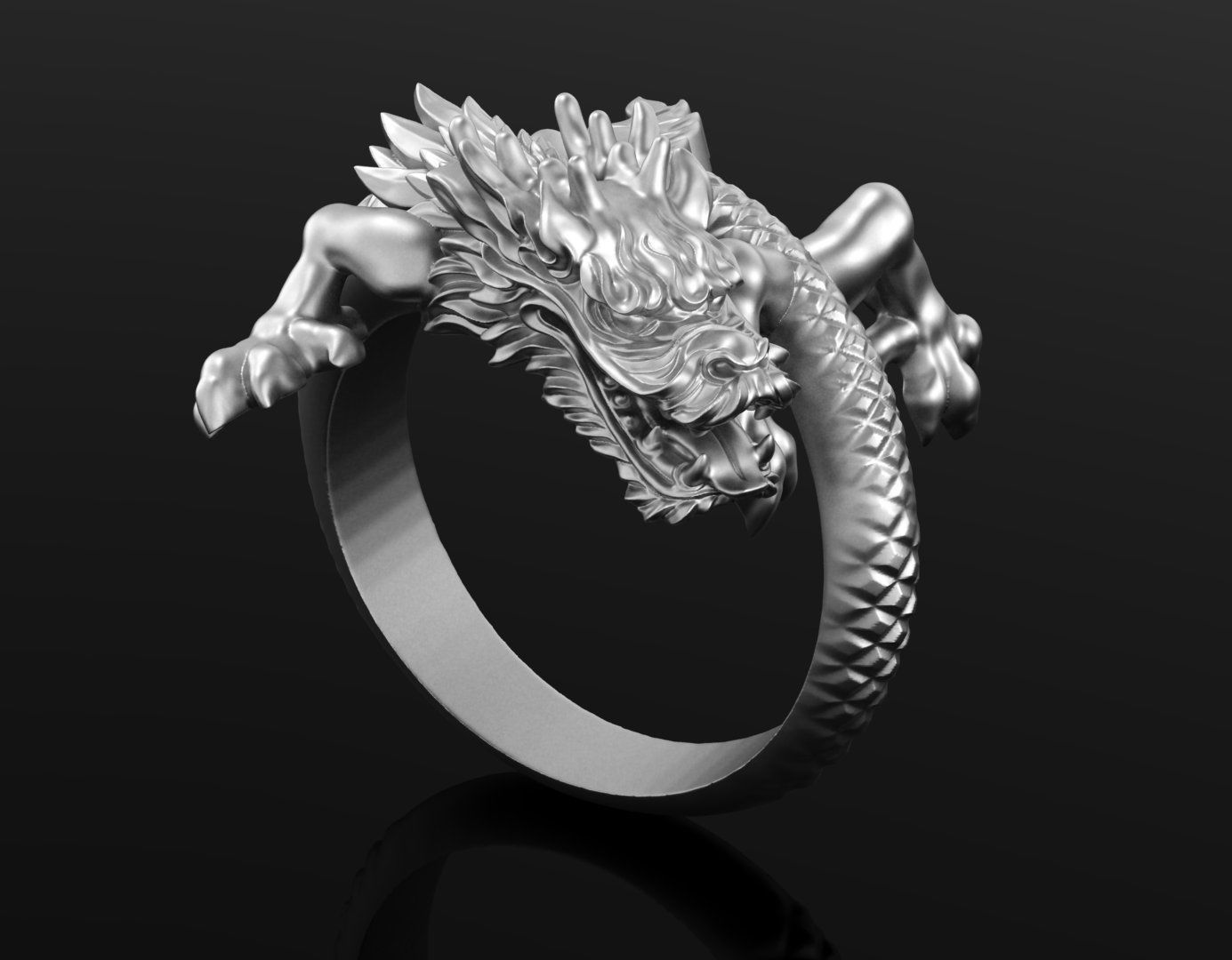 Dragon sculpture 3DM STL OBJ model for 3D printing and CNC 3D print model_1