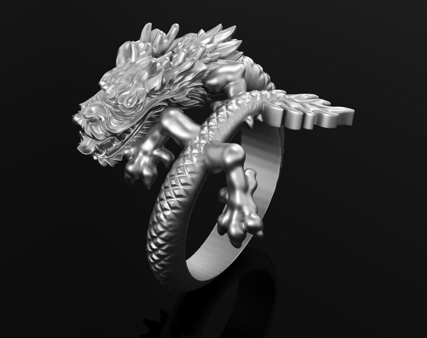 Dragon sculpture 3DM STL OBJ model for 3D printing and CNC 3D print model_5