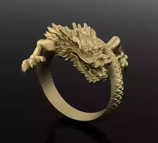 Dragon sculpture 3DM STL OBJ model for 3D printing and CNC
