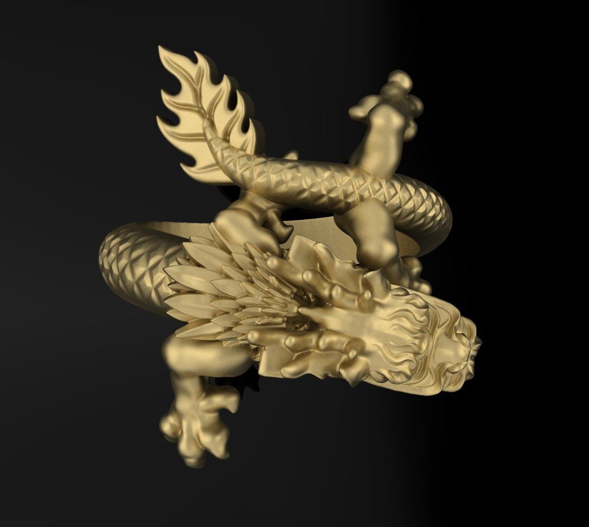 Dragon sculpture 3DM STL OBJ model for 3D printing and CNC 3D print model_2