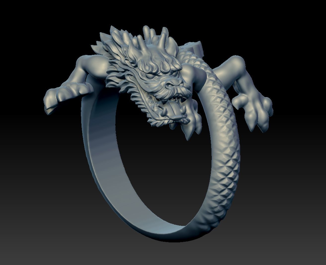 Dragon sculpture 3DM STL OBJ model for 3D printing and CNC 3D print model_7