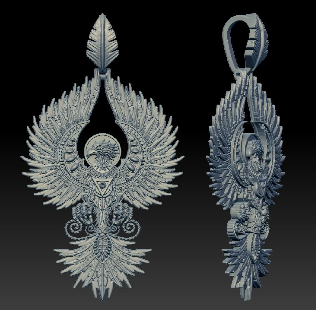 Phoenix sculpture 3DM STL OBJ model for 3D printing and CNC 3D print model_4