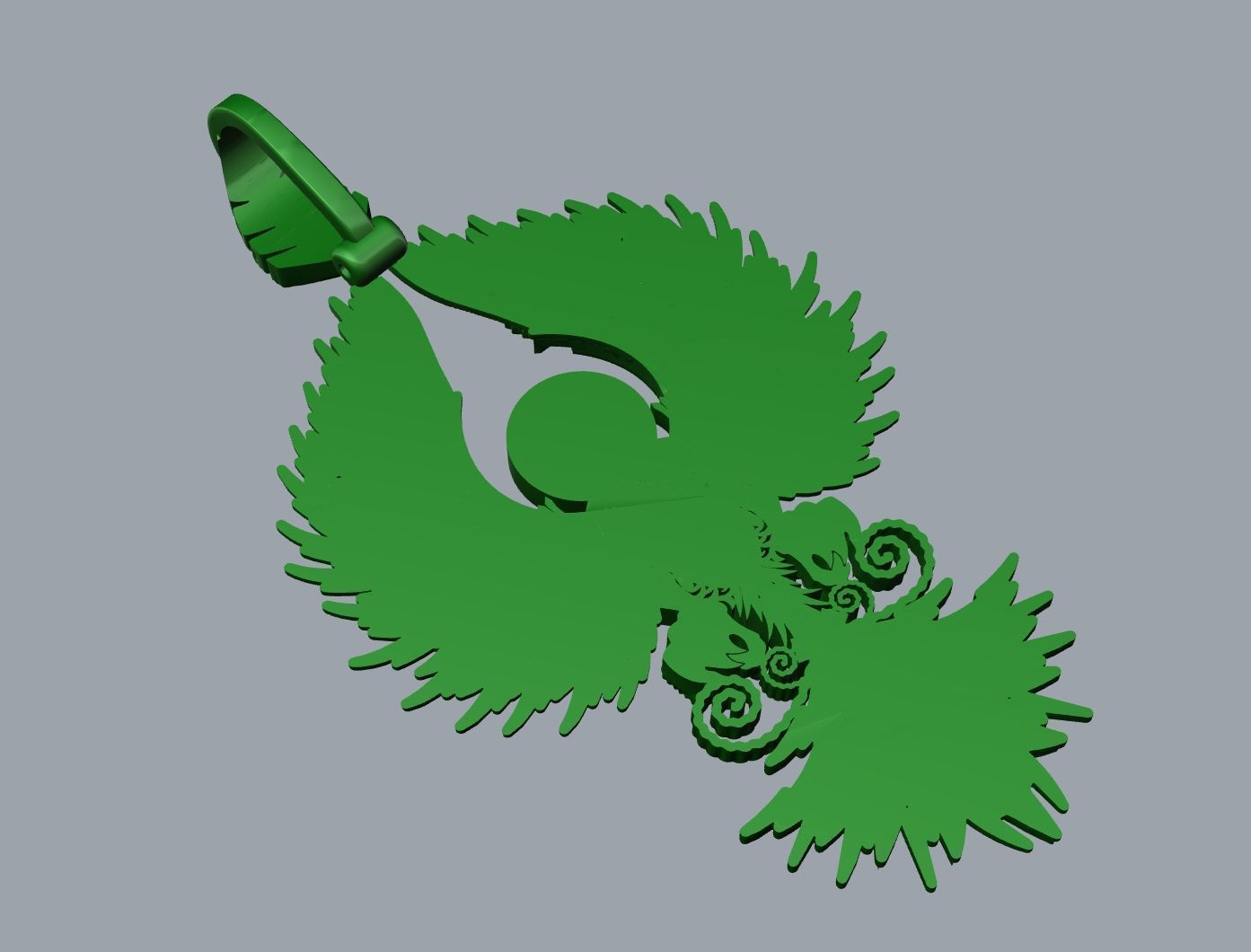 Phoenix sculpture 3DM STL OBJ model for 3D printing and CNC 3D print model_7