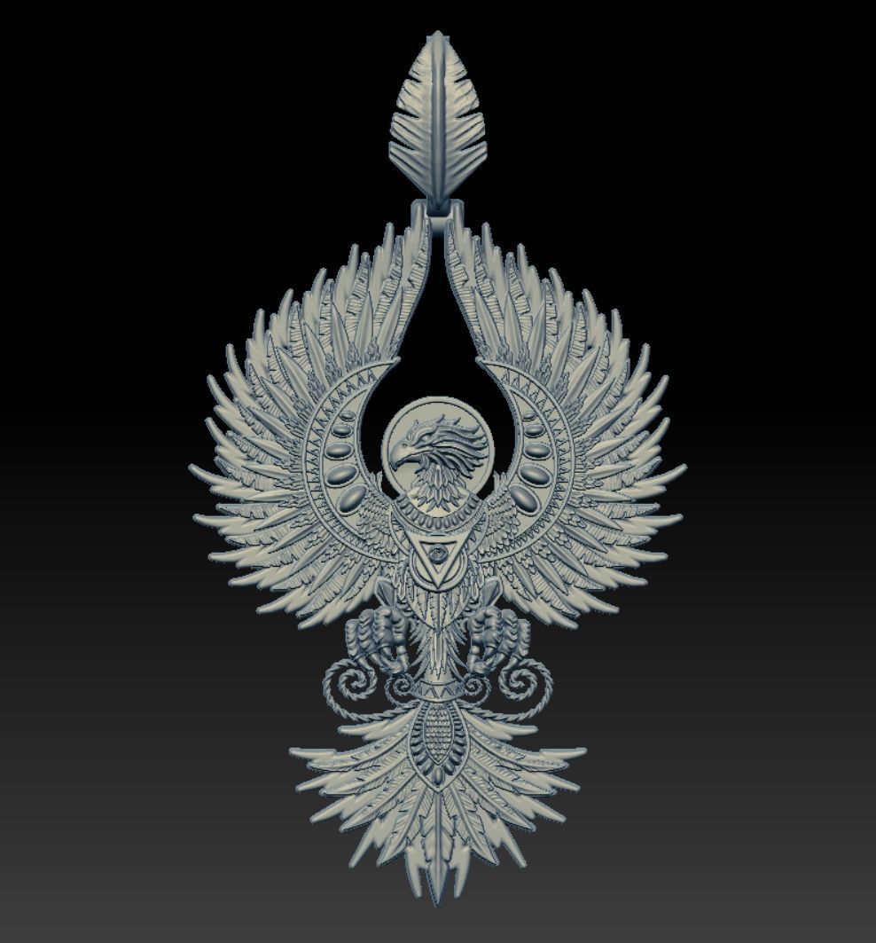 Phoenix sculpture 3DM STL OBJ model for 3D printing and CNC 3D print model_5