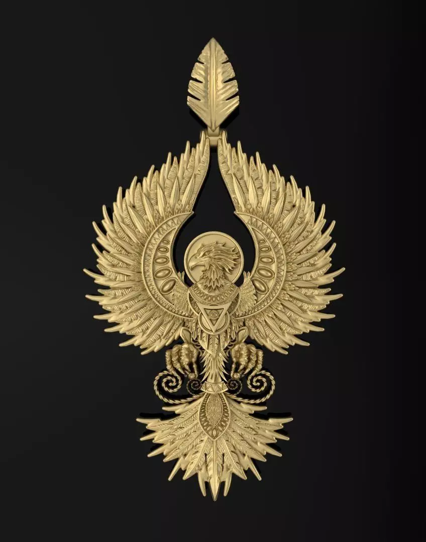 Phoenix sculpture 3DM STL OBJ model for 3D printing and CNC 3D print model_0