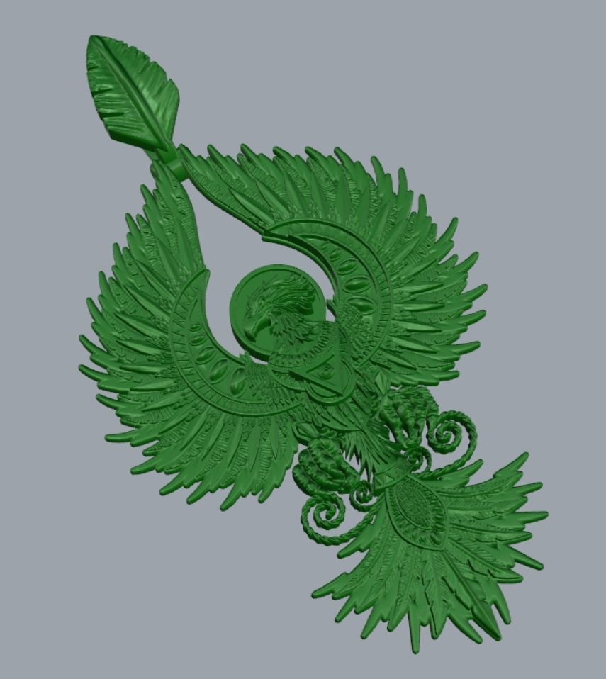 Phoenix sculpture 3DM STL OBJ model for 3D printing and CNC 3D print model_6